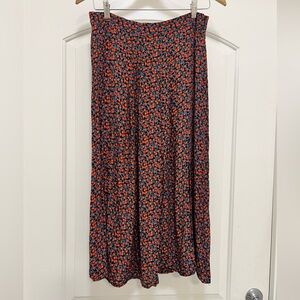 Zara Double Font Slit Floral Midi Skirt